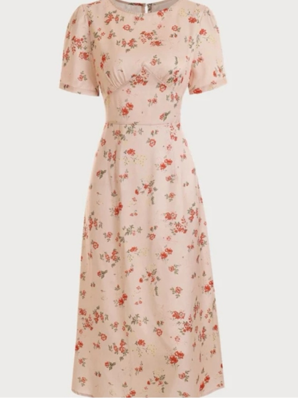 RIHOAS Blush Pink Floral Midi Dress